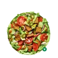 spicy vegan patty salat