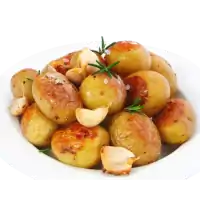 Gebratene Mini-Timberjacks Kartoffeln mit Knoblauch und Rosmarin