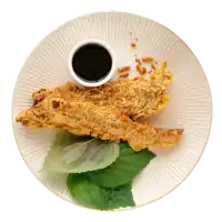 Timberjacks Gebackene Tempura-Panade und hausgemachte Sauce